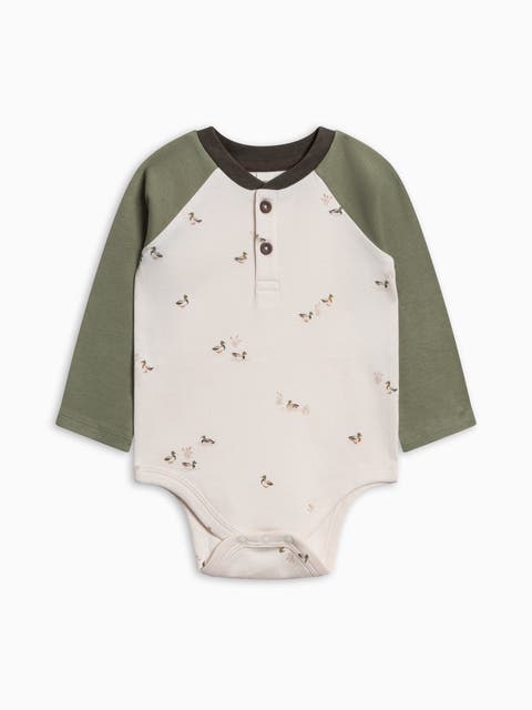 Organic Lucas Raglan Henley Bodysuit