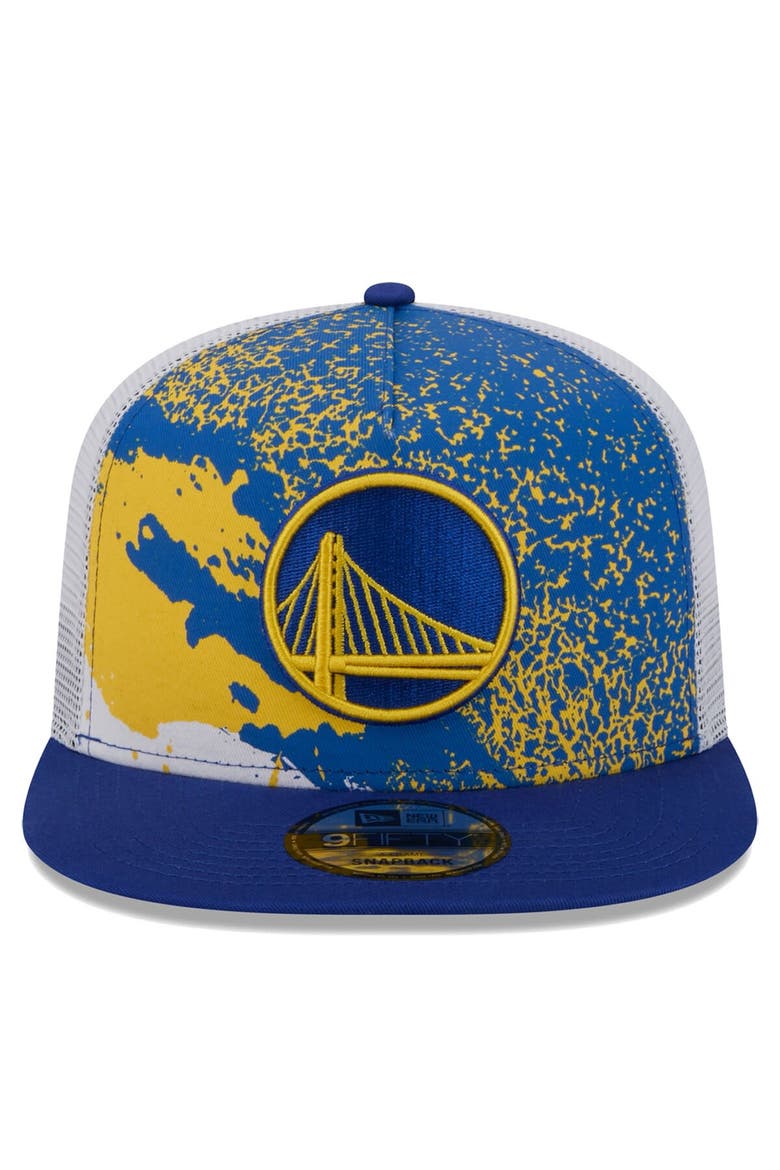 Men's New Era Royal Golden State Warriors Court Sport Speckle 9FIFTY Snapback Hat, Alternate, color, Royal