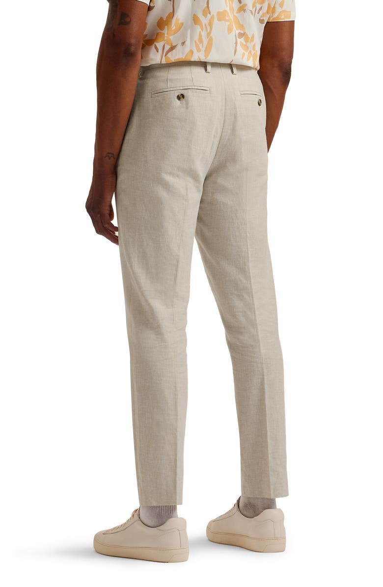 Ted Baker London Damasks Slim Fit Flat Front Linen & Cotton Chinos, Alternate, color, 