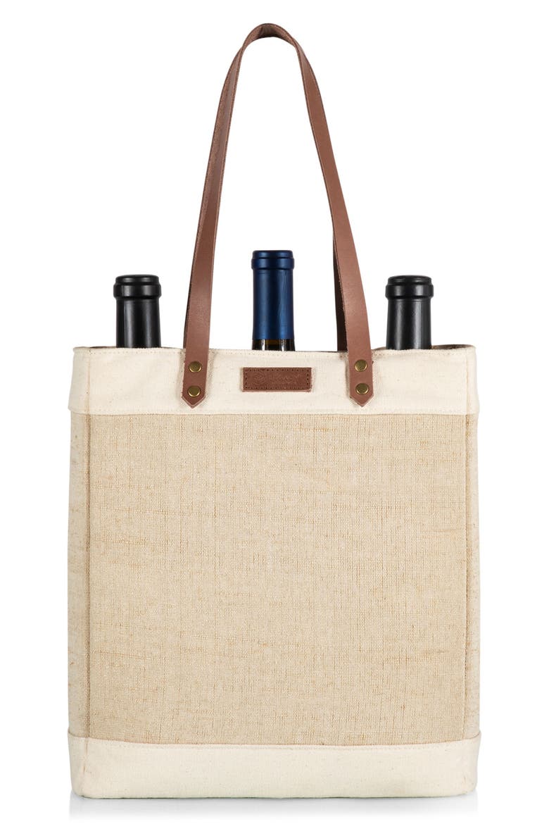 Pinot 3 Bottle Wine Bag, Alternate, color, BEIGE