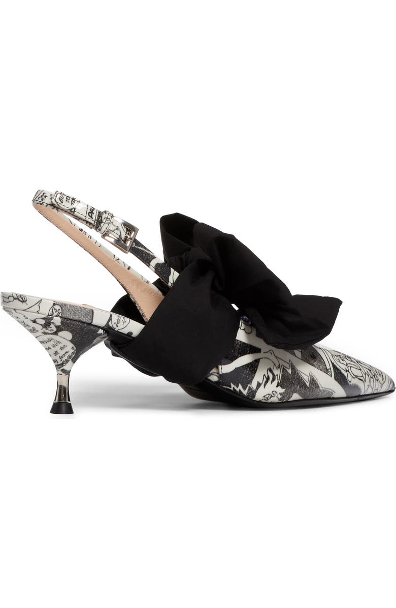 Prada Bow Pointy Toe Slingback Pump, Alternate, color,