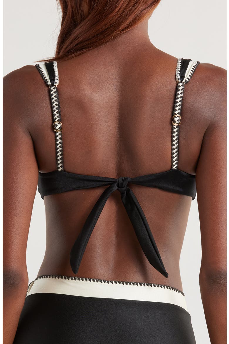 Chloe Bikini Top, Alternate, color, BLACK WHITE