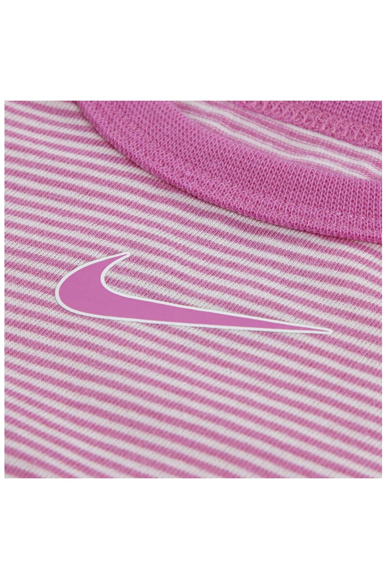 Kids' 3-Piece Stripe & Swooshfetti Bodysuit & Shorts Set, Alternate, color, PLAYFUL PINK