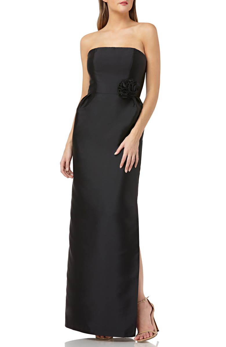 Kay Unger Strapless Mikado Evening Dress, Main, color,
