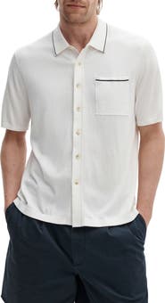 rag & bone Conrad Silk & Cotton Dalton Knit Button-Up