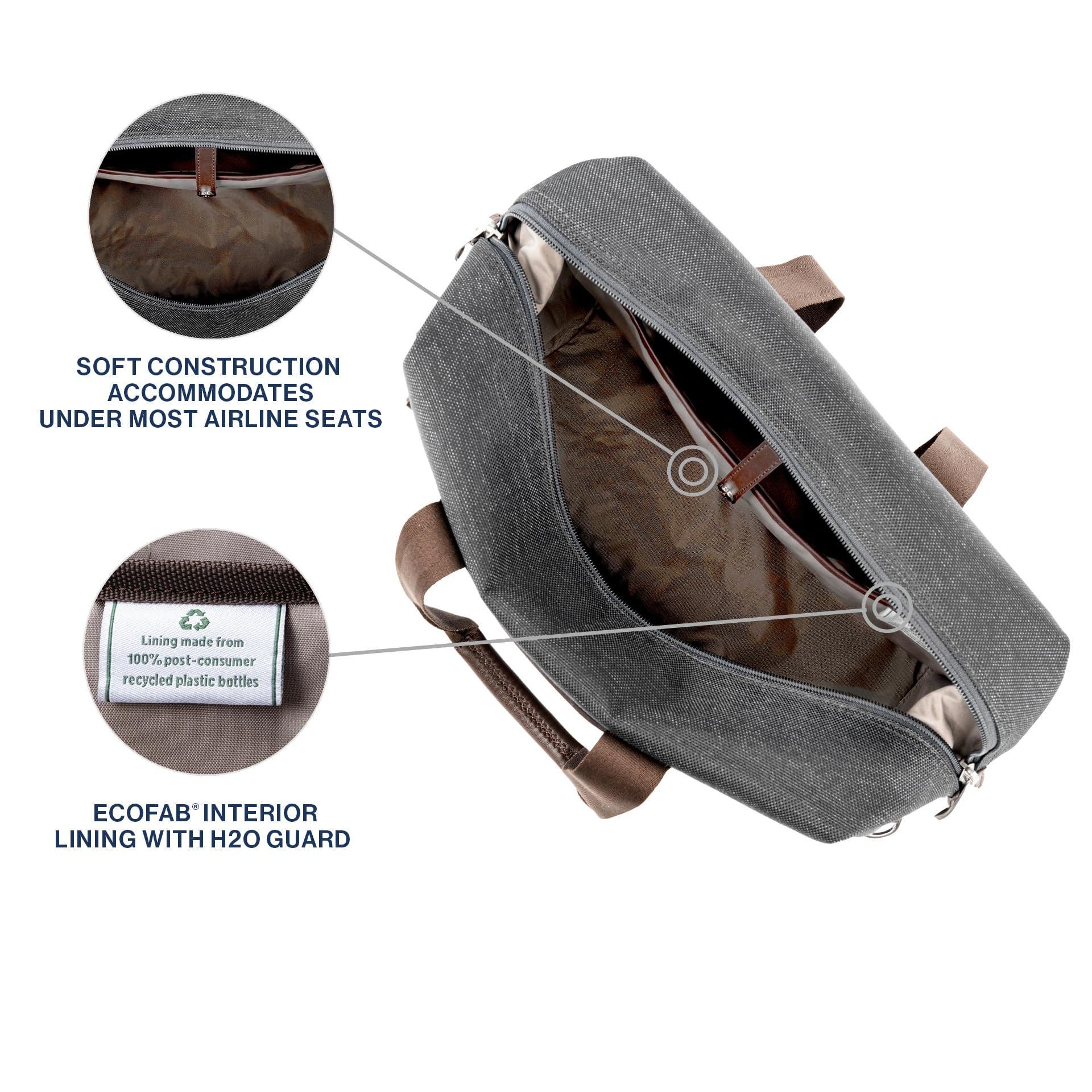 Platinum Elite Soft 16.5" Carry on Travel Underseat Tote Bag, Fits up to 14" Laptop, Alternate, color, Vintage Grey