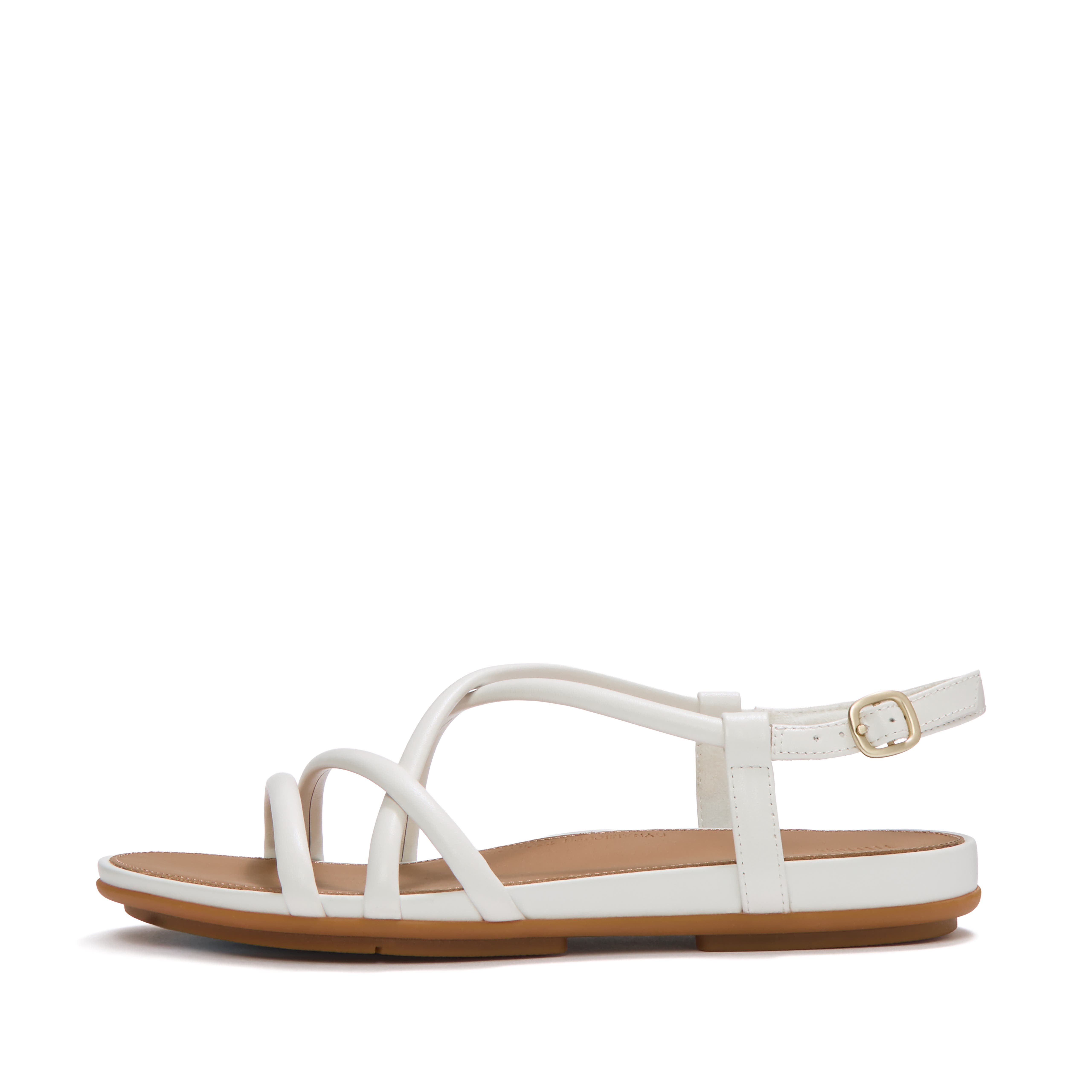 FitFlop Gracie Leather Strappy Sandals, Alternate, color, Urban White