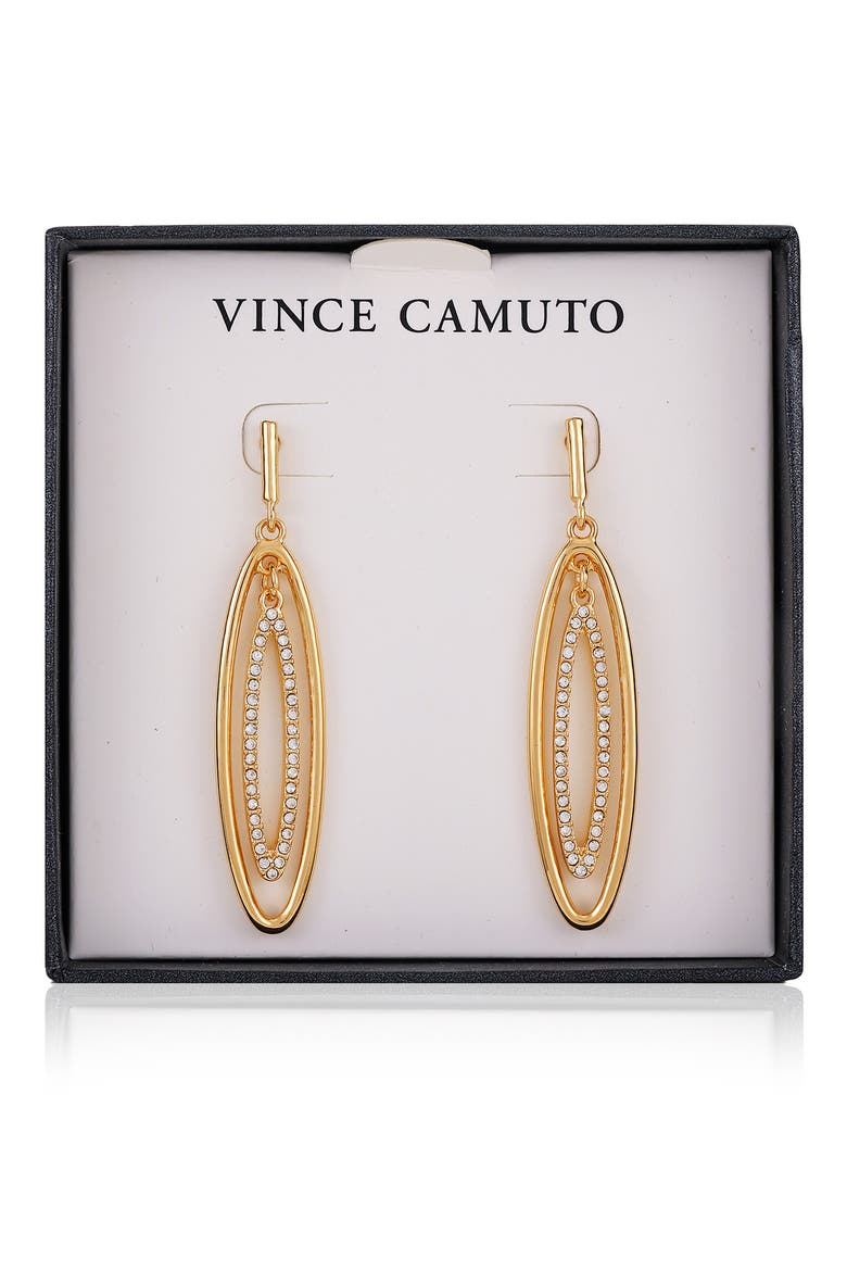 Crystal Linear Drop Earrings, Alternate, color, GOLD TONE