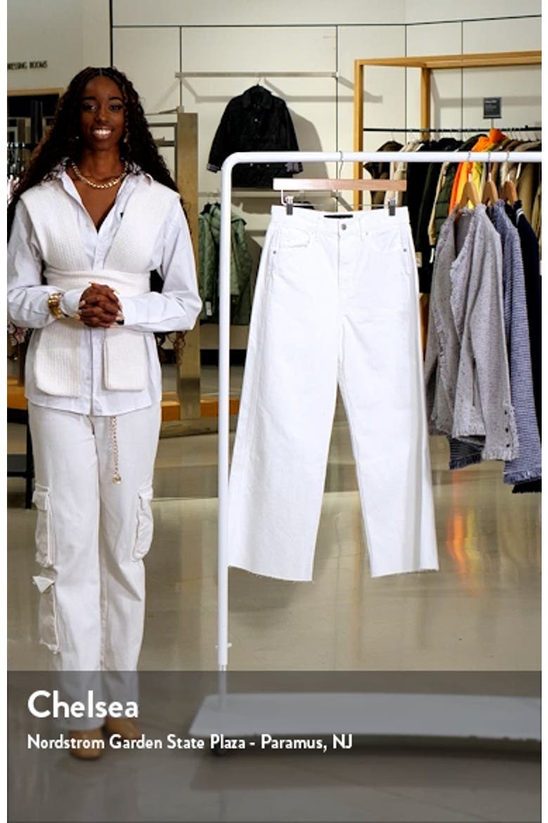 Taylor Raw Hem High Waist Crop Wide Leg Jeans video