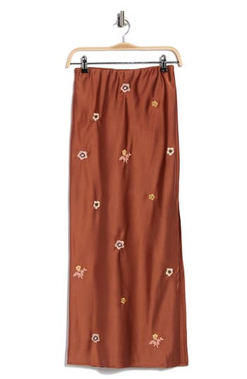 Jacquie The Label Daisy Midi Skirt In Brown