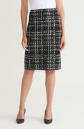 Ming Wang x Tanya Foster Check Jacquard Skirt