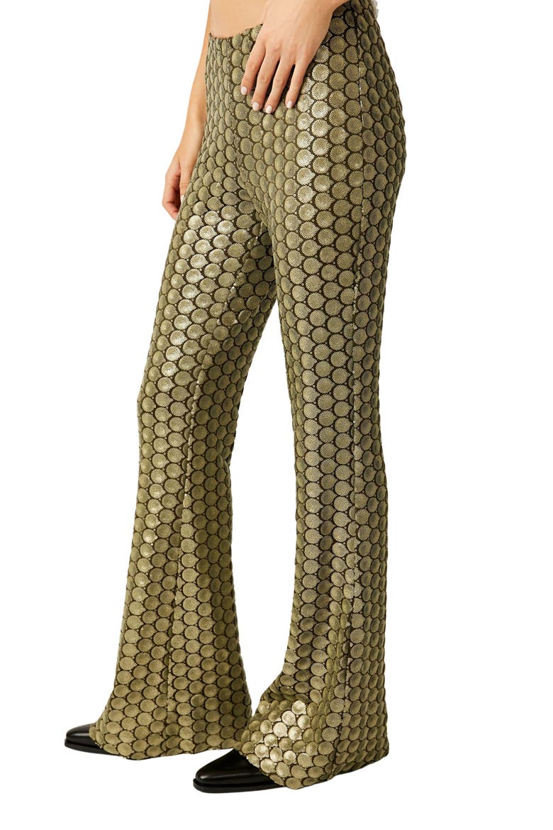 Wilder Days Sequin Flare Leg Pants, Alternate, color, ROCKER OLIVE