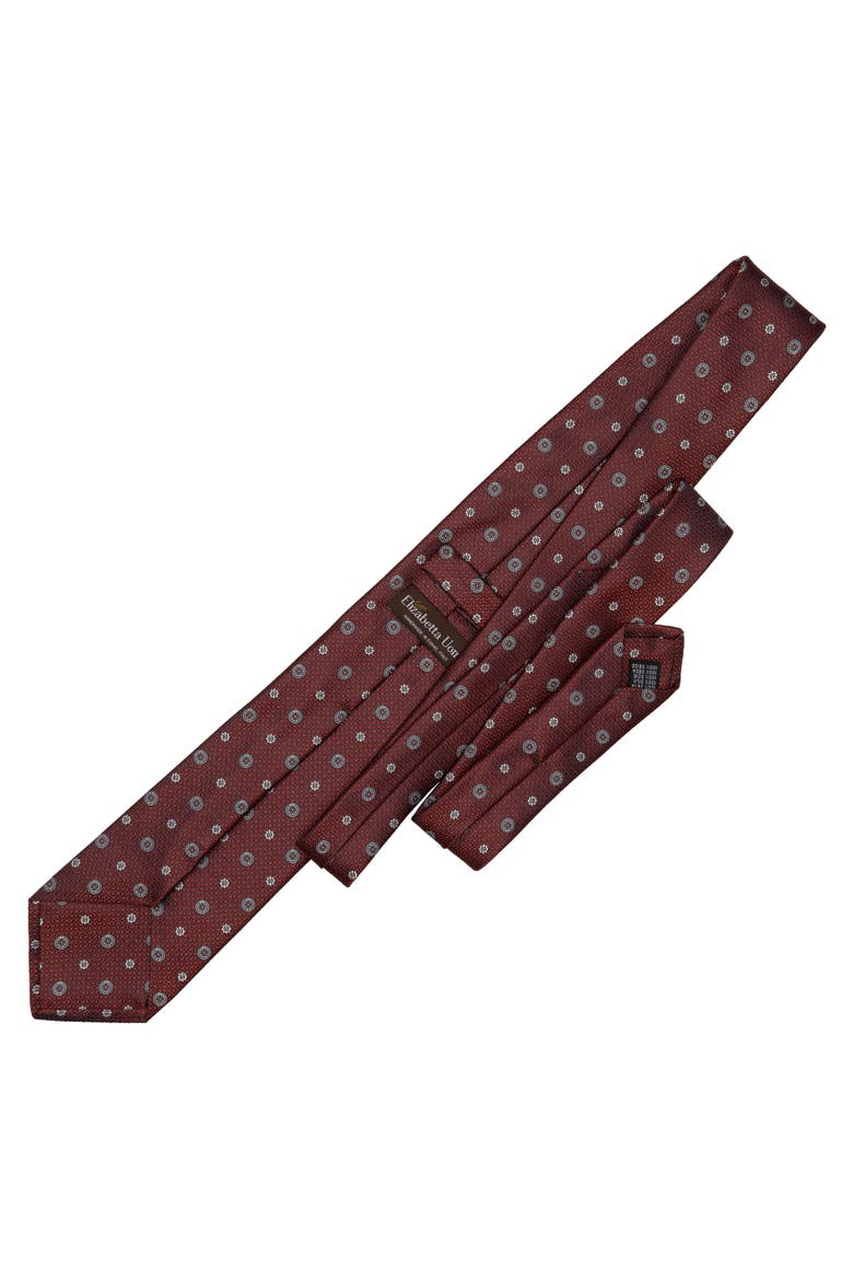 Benelli - Extra Long Silk Jacquard Tie for Men, Alternate, color, Burgundy