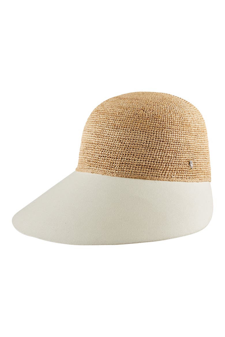 Raffia & Cotton Baseball Cap, Main, color, NATURAL/ CRME