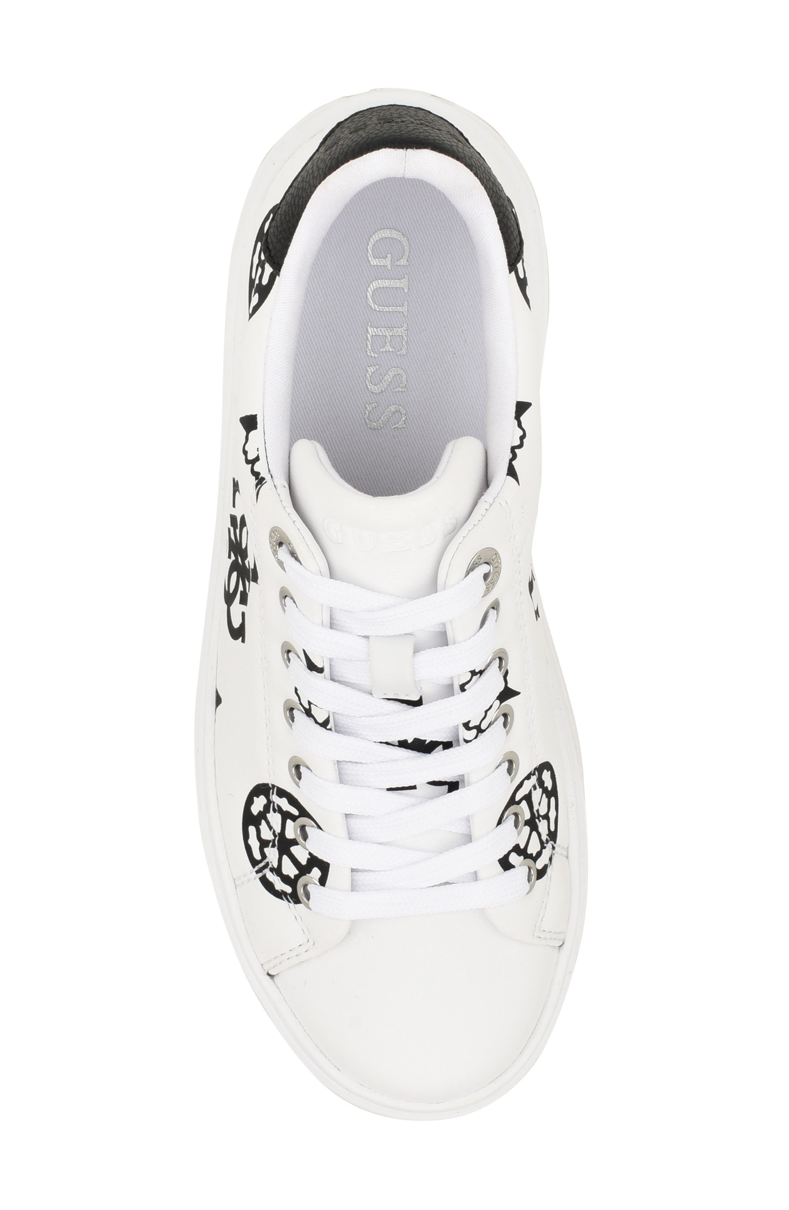 GUESS Denesa Platform Sneaker, Alternate, color, White/ Black