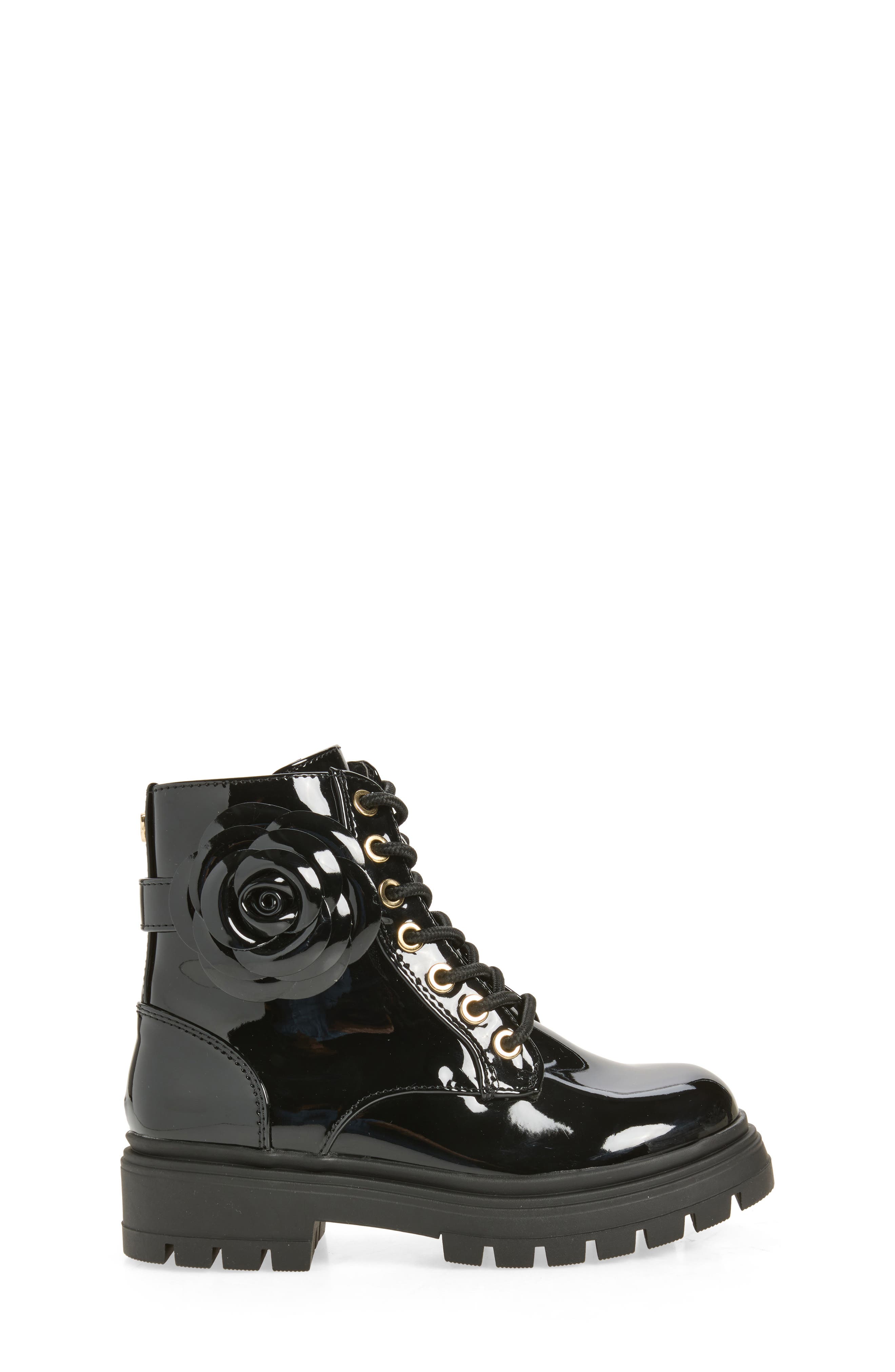 Kids' Caryl Faux Leather Boot, Alternate, color, BLACK PATENT