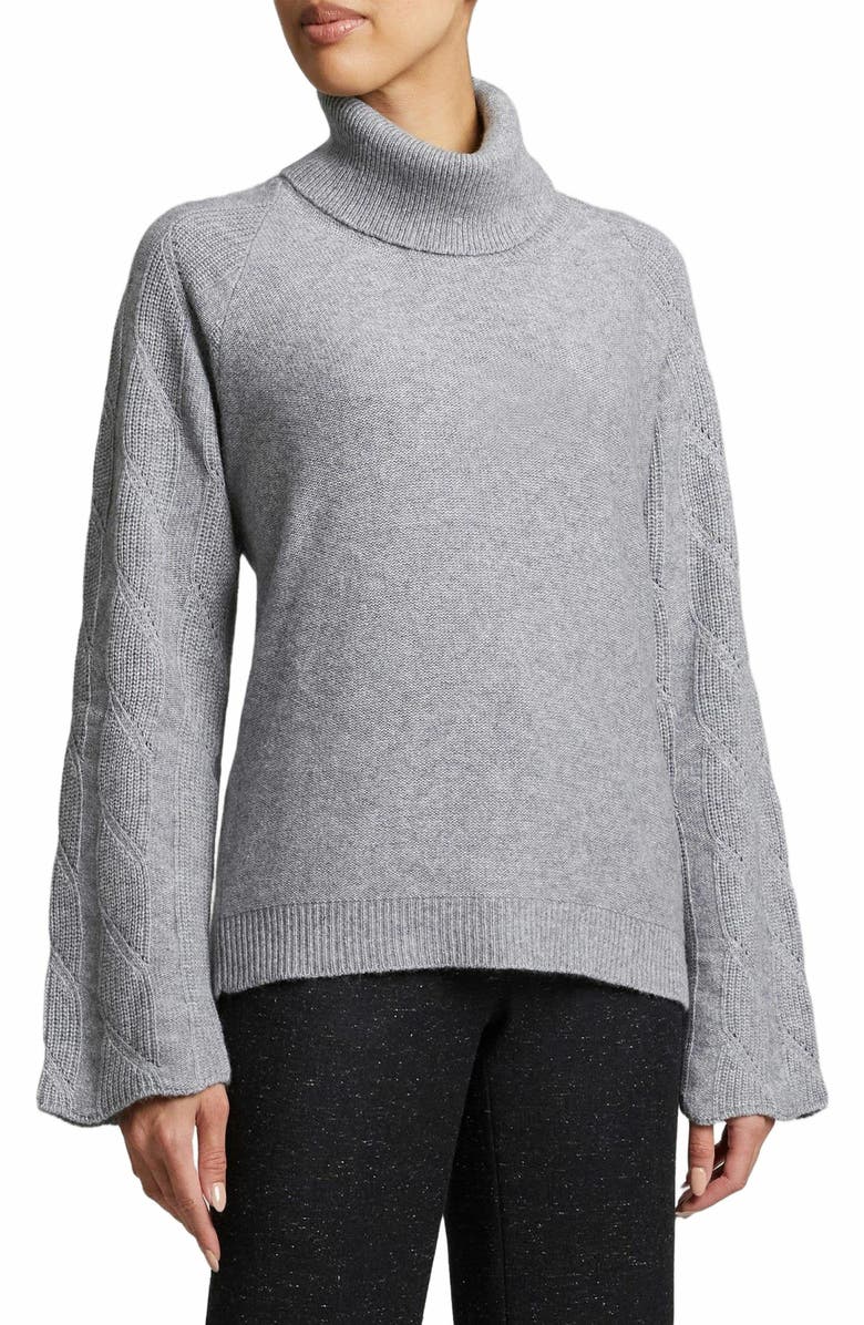 Santorelli DANA Cowl Neck Sweater with Bell Sleeves, Main, color, Grey