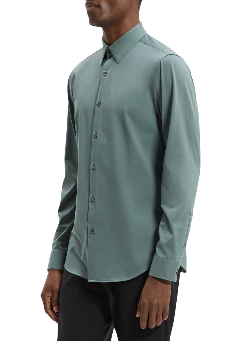Sylvain ND Structure Knit Button-Up Shirt, Alternate, color, LIGHT PINE GROVE - 2QL