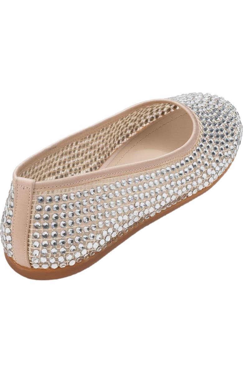 Prologue Shoes Runway Mesh Embellished Ballet Flat, Alternate, color, Beige Faux Leather