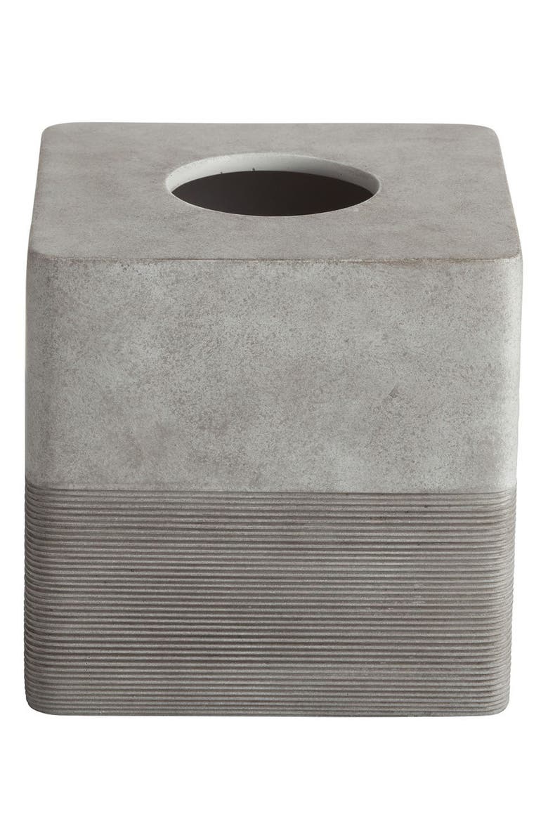ROSELLI TRADING COMPANY City Line Tissue Box Cover, Main, color, Grey