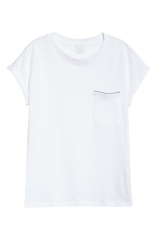 Eleventy Cotton Pocket T-shirt In White And Zucchero