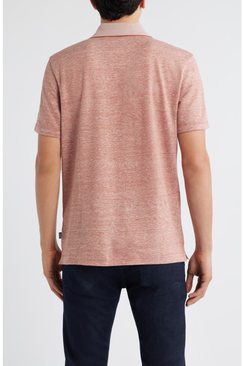 Press Cotton and Linen Polo, Alternate, color, DARK ORANGE