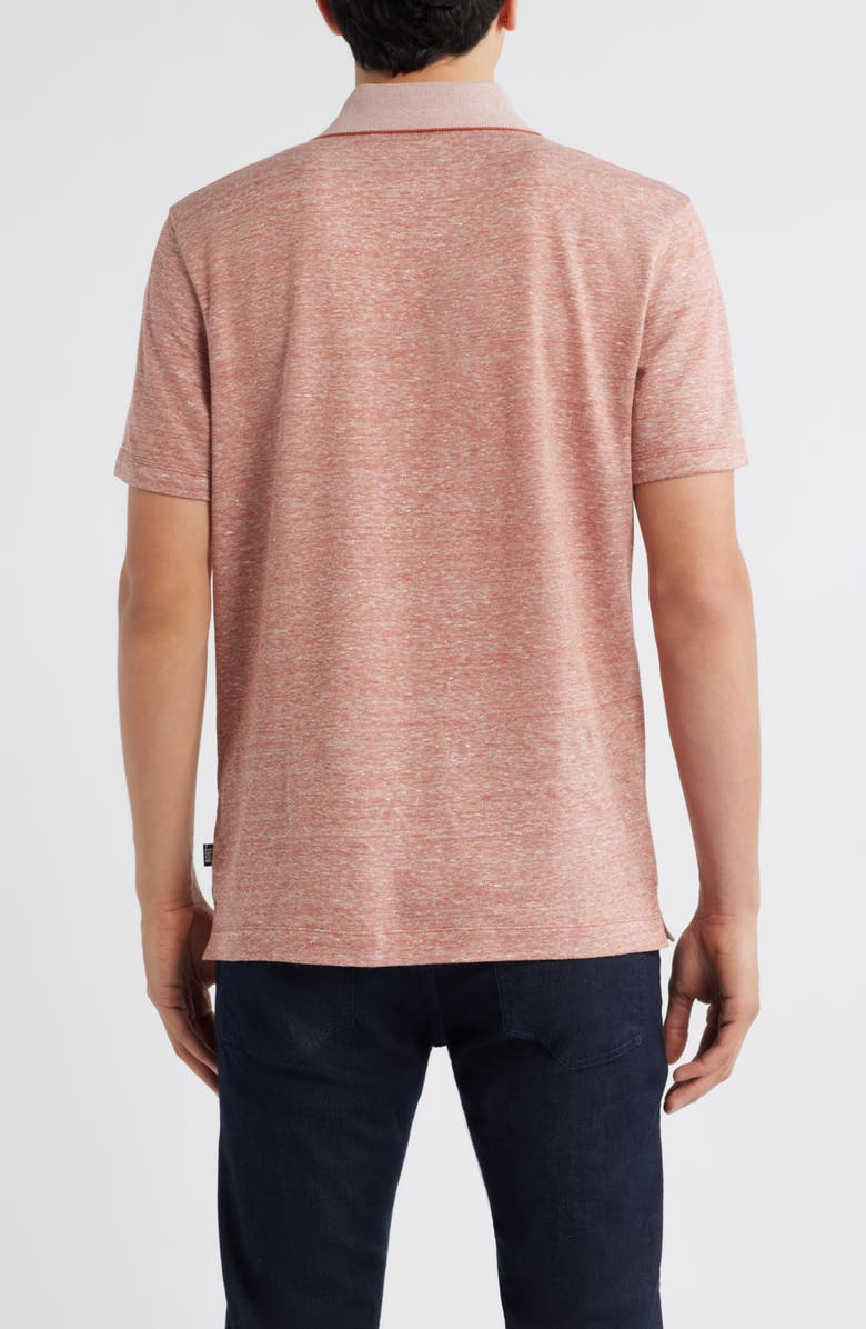 BOSS Press Cotton and Linen Polo, Alternate, color, Dark Orange
