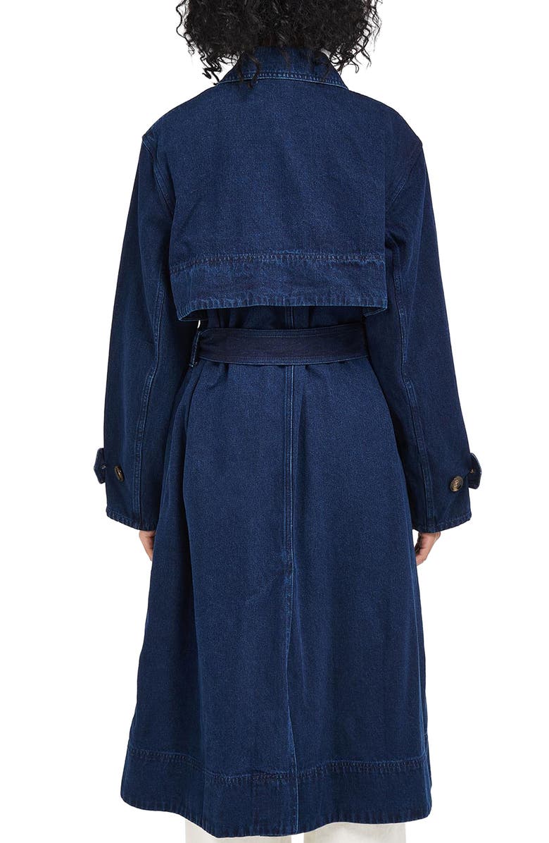 Barbour Cotton Denim Trench Coat, Alternate, color, 