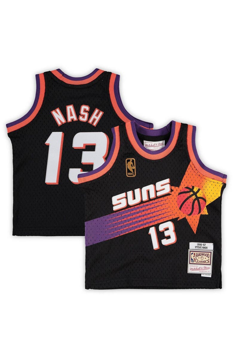 Mitchell & Ness Infant Mitchell & Ness Steve Nash Black Phoenix Suns 1996/97 Hardwood Classics Retired Player Jersey, Main, color, Black