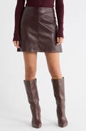 MAX STUDIO Faux Leather Miniskirt