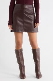 MAX STUDIO Faux Leather Miniskirt