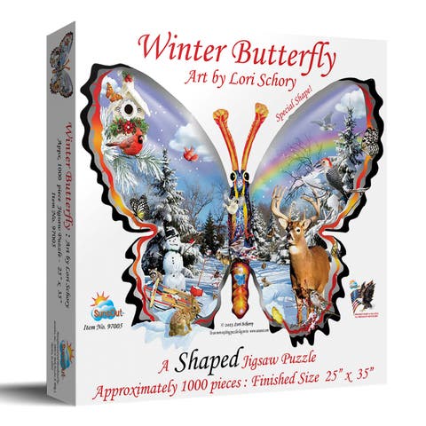 Winter Butterfly 1000 piece Jigsaw Puzzle for Adults Special Shape