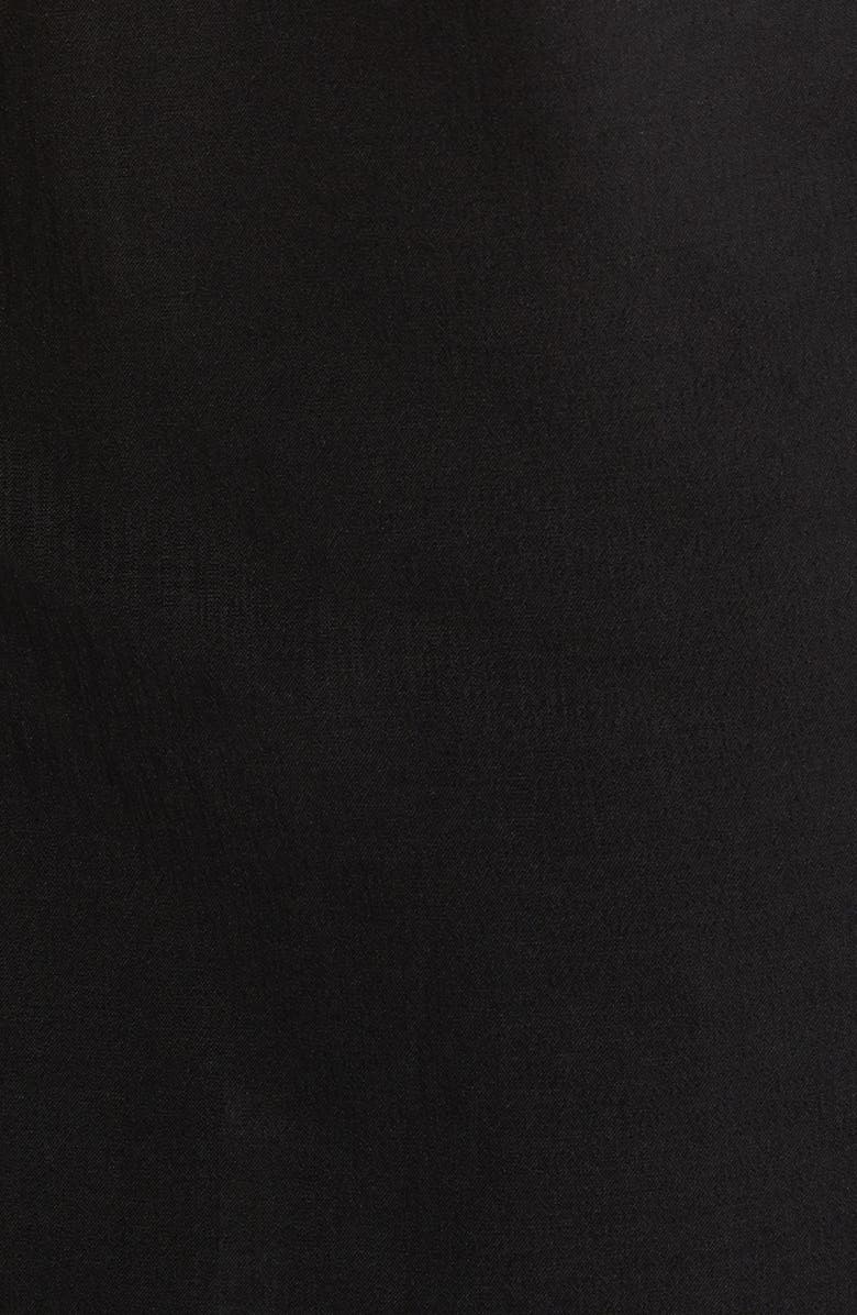 Misook Pleated Balloon Sleeve Crepe Button-Up Blouse, Alternate, color, Black