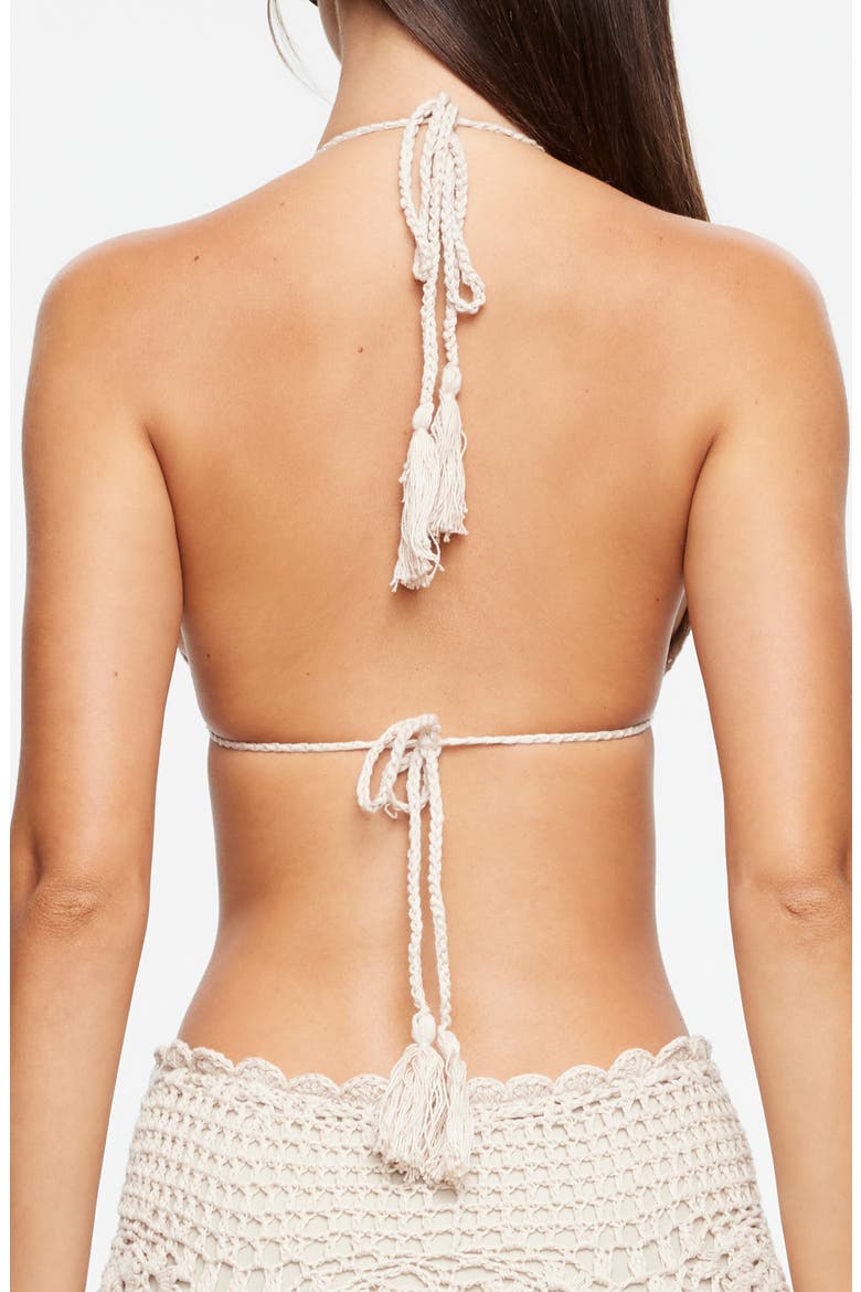 Aylo Cotton Bikini Top, Alternate, color, SAND