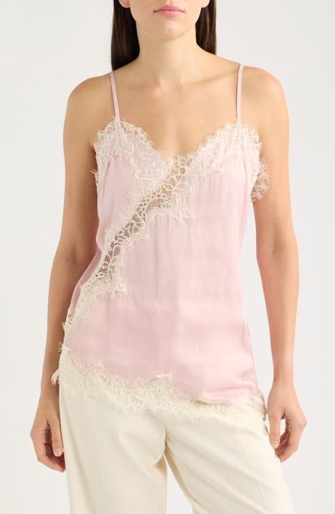 Sonic Lace Trim Asymmetric Tank