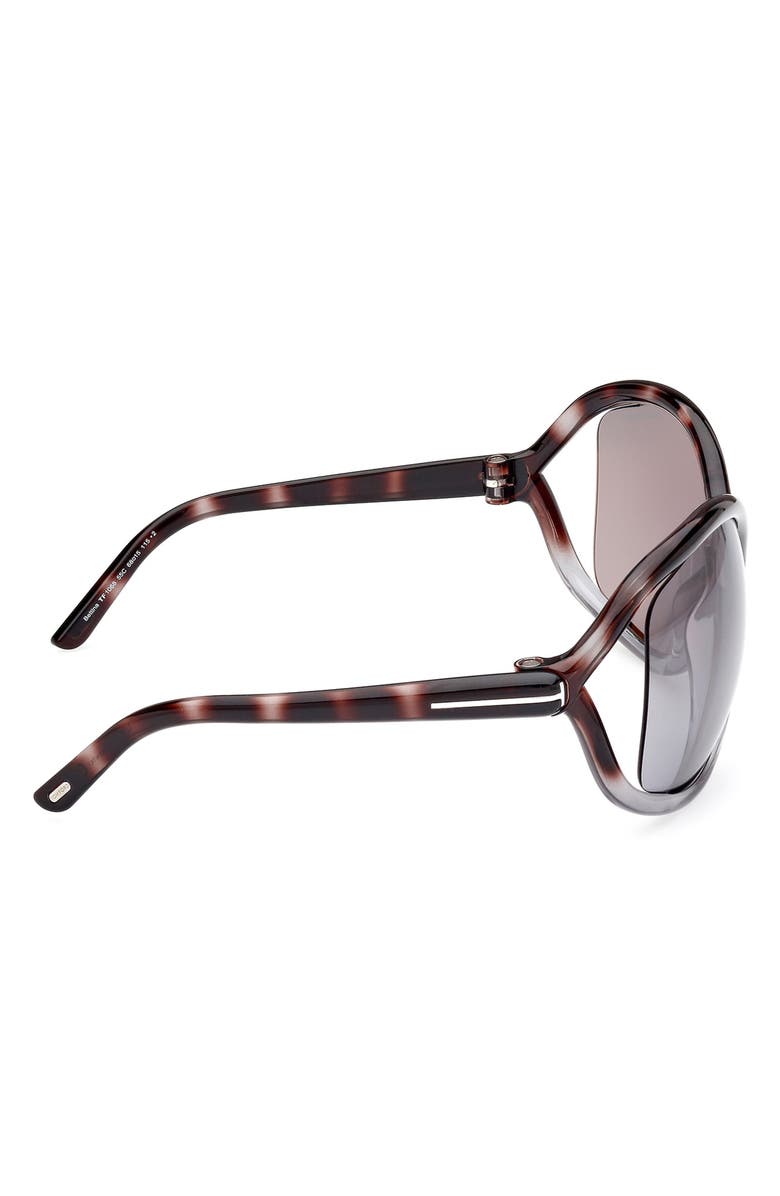 TOM FORD Bettina 68mm Oversize Butterfly Sunglasses, Alternate, color, Coloured Havana / Smoke