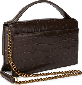 Bond Croc Embossed Leather Top Handle Bag