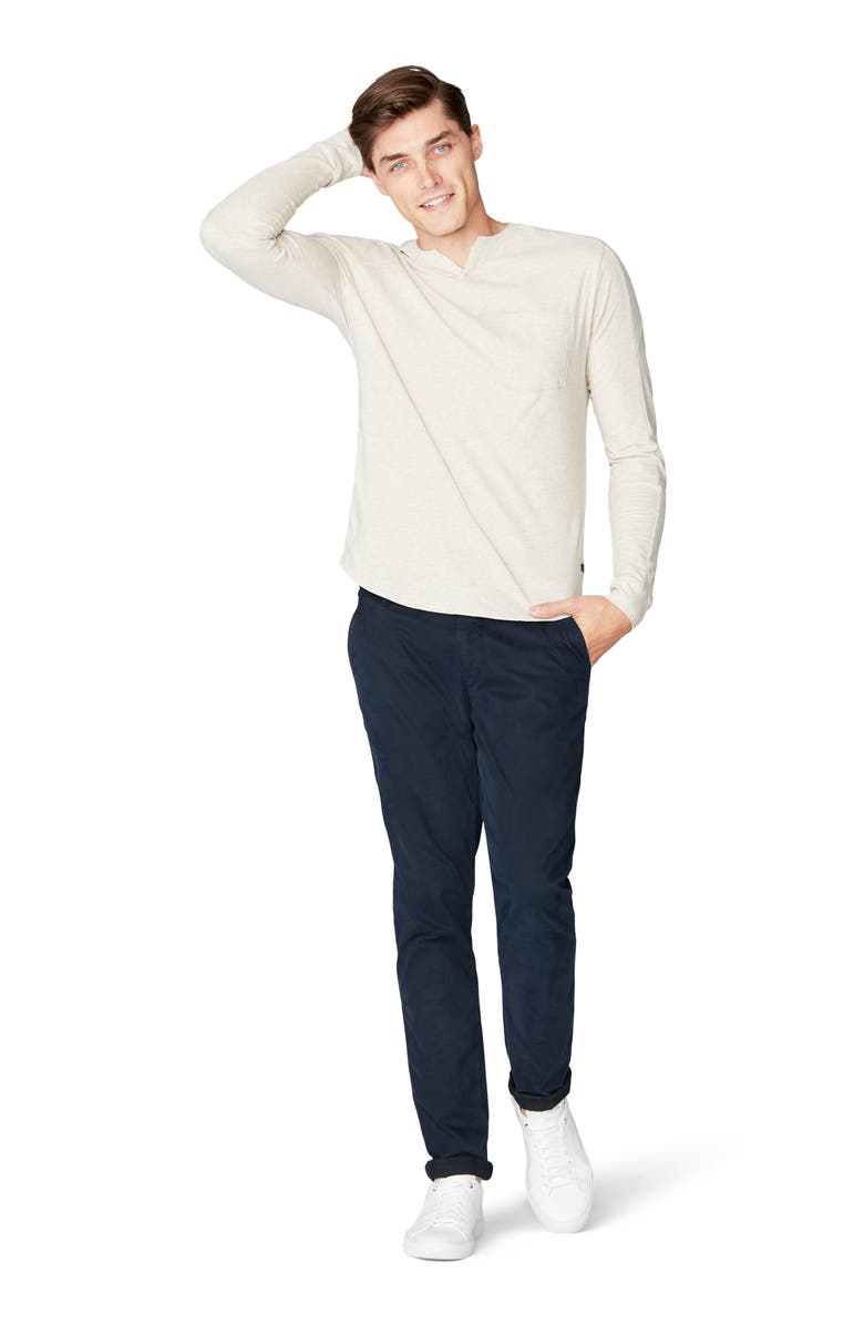Good Man Brand Victory Slim Fit Notch Neck Long Sleeve T-Shirt, Alternate, color, 