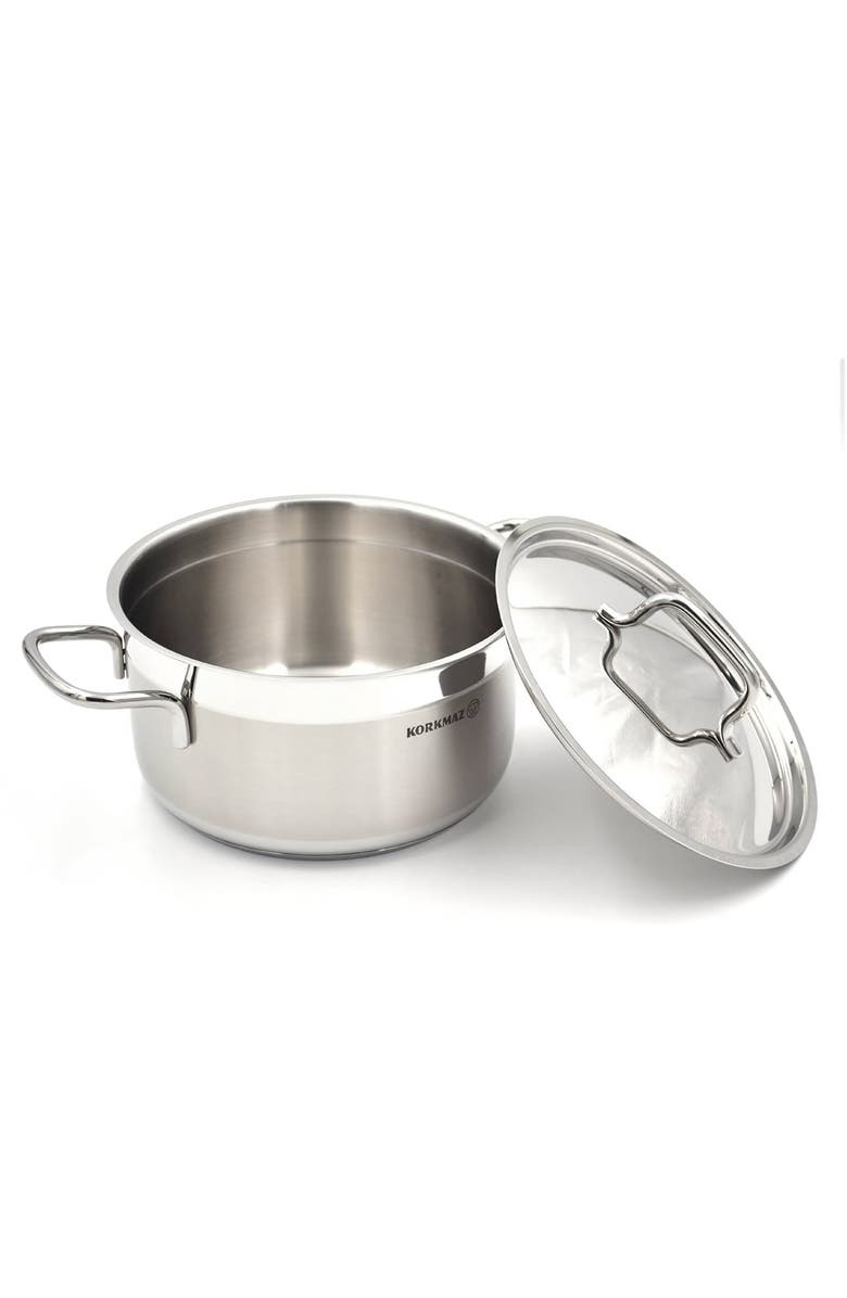 Korkmaz Alfa 2 Piece 3.5 Liter Stainless Steel Casserole Dish with Lid, Alternate, color, Silver