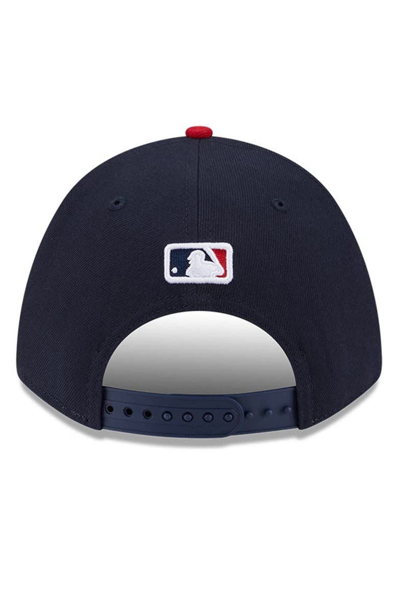Men's New Era  Navy Cleveland Guardians Player Replica 9FORTY Adjustable Hat, Alternate, color, Navy
