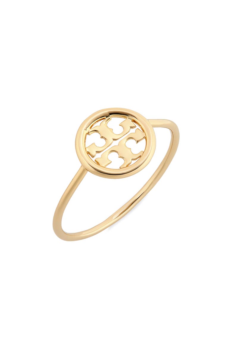 Miller Logo Ring, Main, color, TORY GOLD