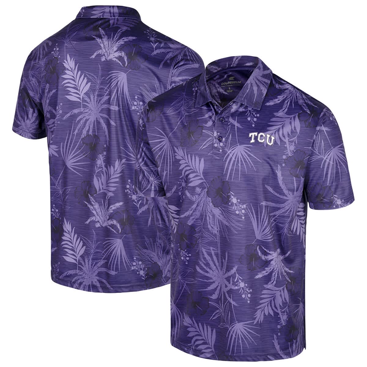 COLOSSEUM Men's Colosseum Purple TCU Horned Frogs Palms Team Polo (Men ...