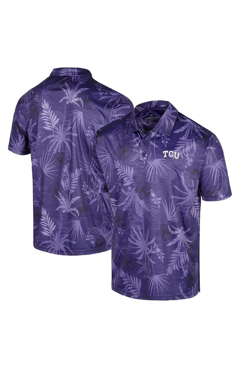 COLOSSEUM Men's Colosseum Purple TCU Horned Frogs Palms Team Polo, Alternate, color, Purple