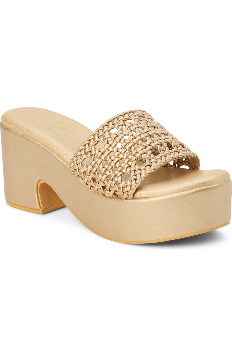 Coconuts by Matisse Beach by Matisse Cove Platform Slide Sandal, Main, color, Gold