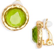 Karine Sultan Bezel Round Clip-On Earrings