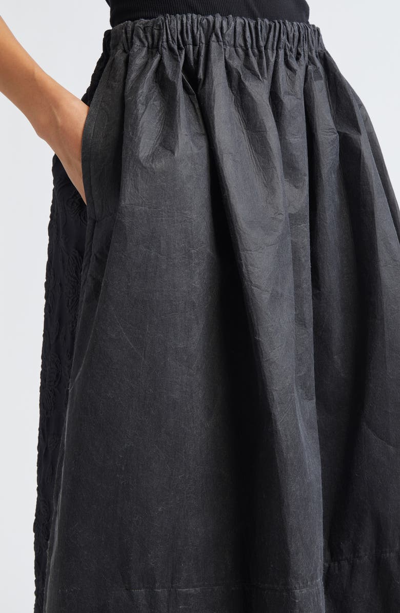 Tao Comme des Garçons Mixed Media Midi Skirt, Alternate, color, Black