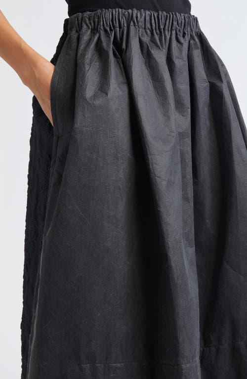 Tao Comme Des Garçons Mixed Media Midi Skirt In Black