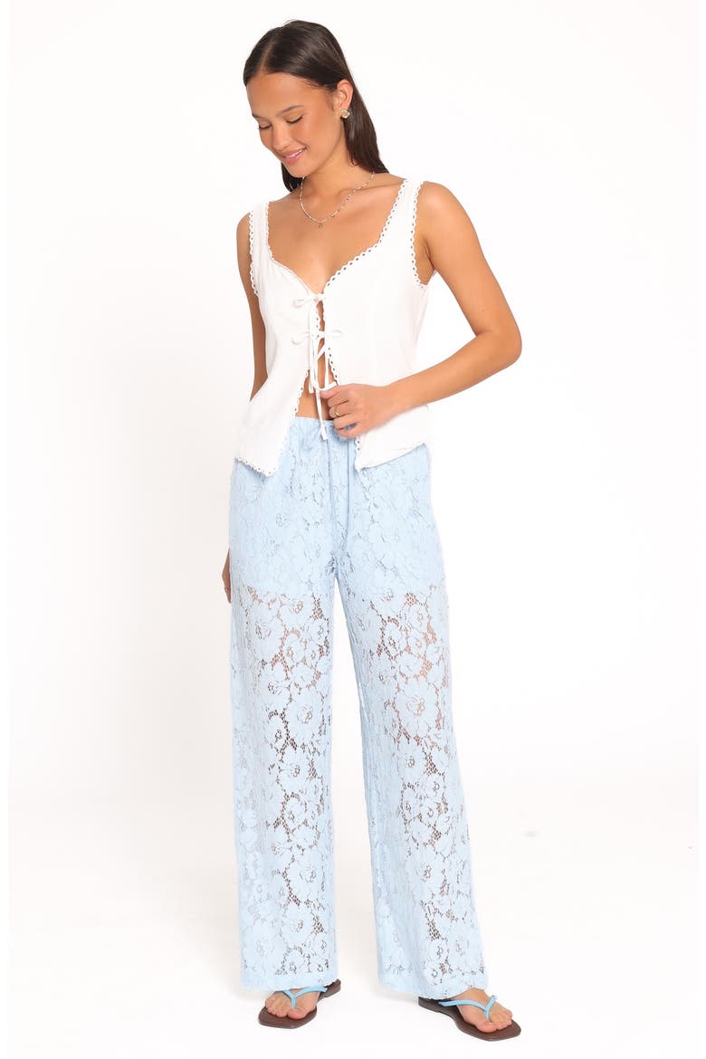 Sabina Lace Wide Leg Pants, Alternate, color, BABY BLUE