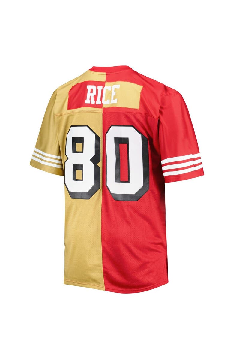 Mitchell & Ness Men's Mitchell & Ness Jerry Rice Scarlet/Gold San Francisco 49ers Big & Tall Split Legacy Retired Player Replica Jersey, Alternate, color, Scarlet
