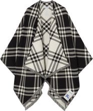 Burberry Lightweight Tribar Check Wool, Silk & Cashmere Cape